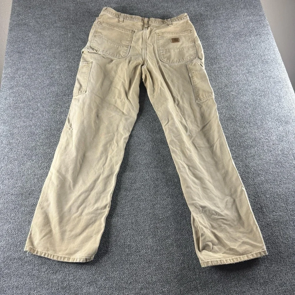 Carhartt Pants Mens 36x32 Beige Canvas Carpenter Utility Workwear Faded Vtg Y2K